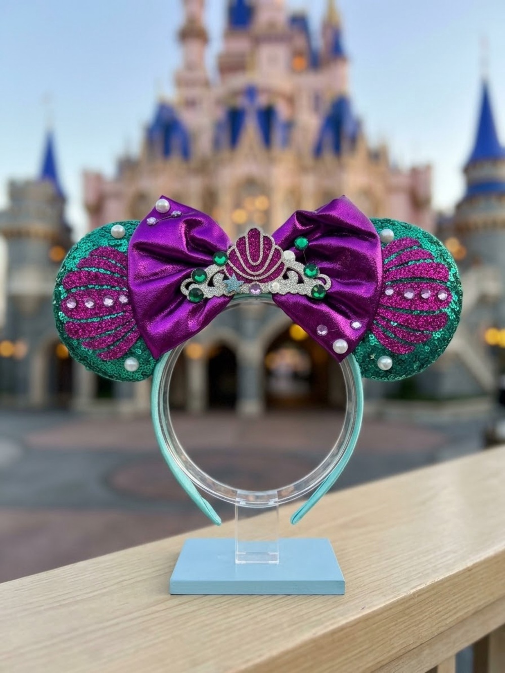 Handmade Disney Purple and Teal Princess Ear